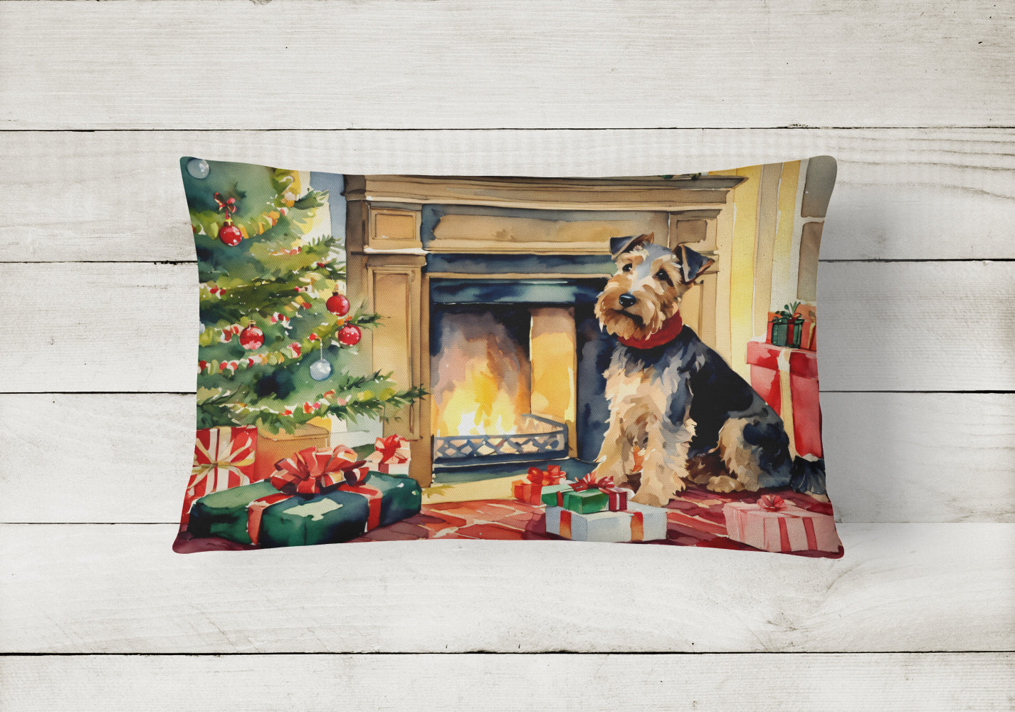 Buy this Welsh Terrier Cozy Christmas Throw Pillow