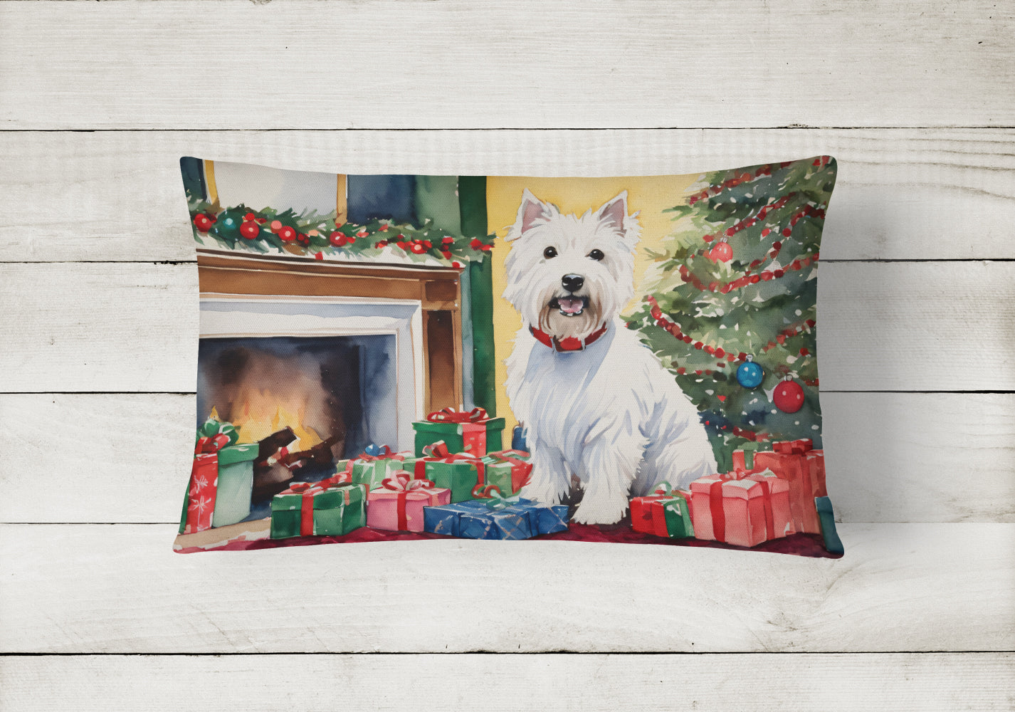 Buy this Westie Cozy Christmas Throw Pillow