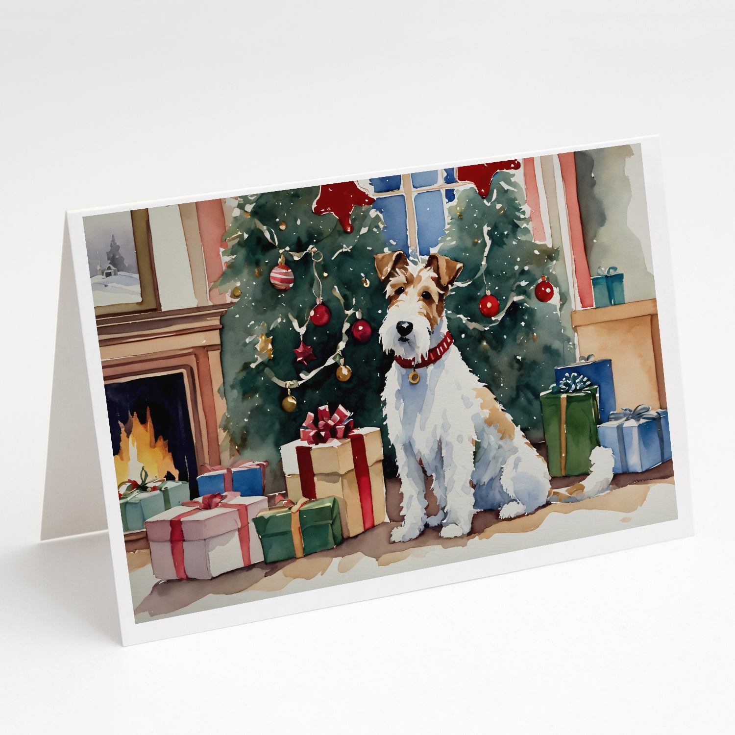 Buy this Fox Terrier Cozy Christmas Greeting Cards Pack of 8