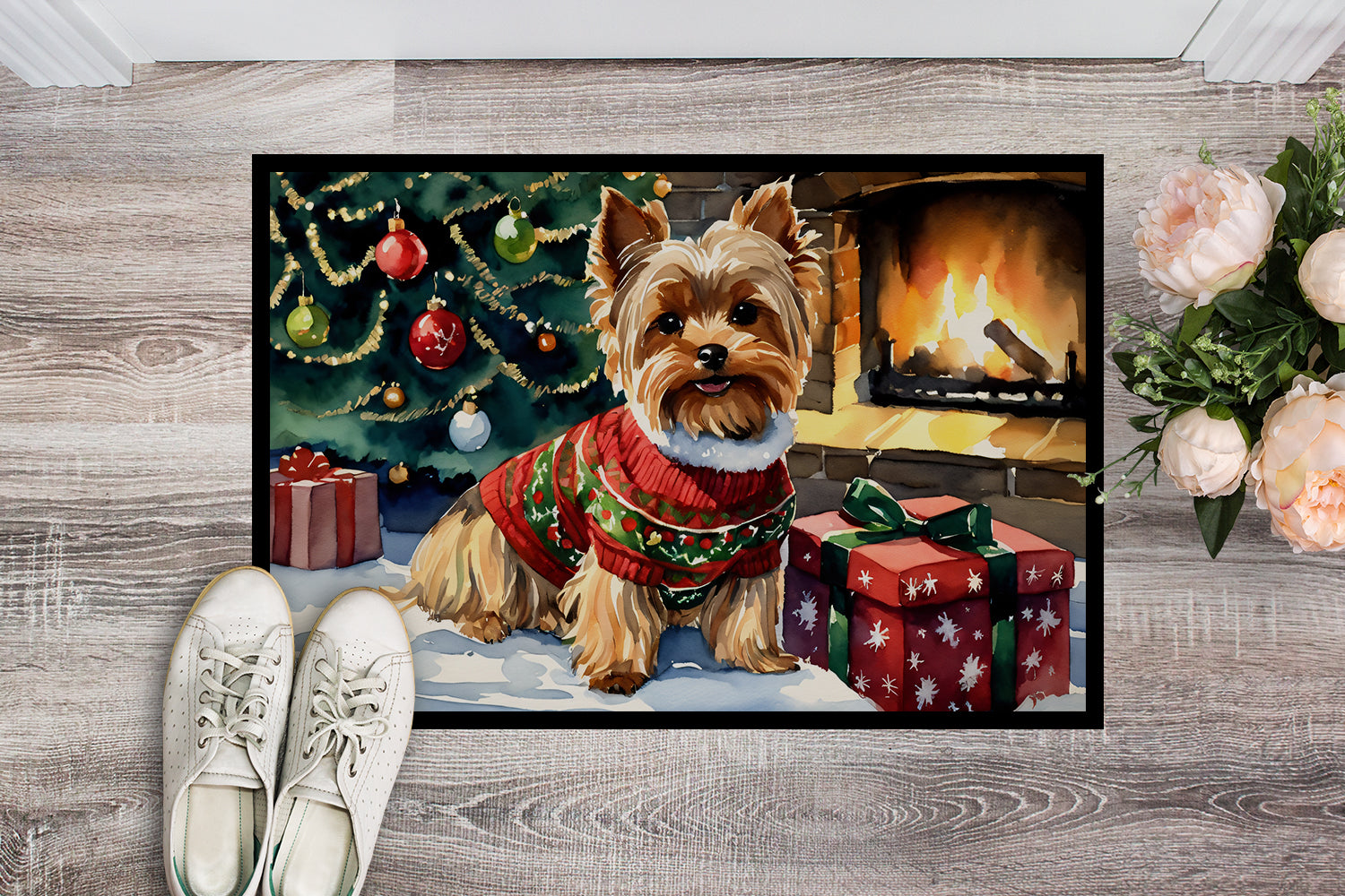 Buy this Yorkshire Terrier Cozy Christmas Doormat