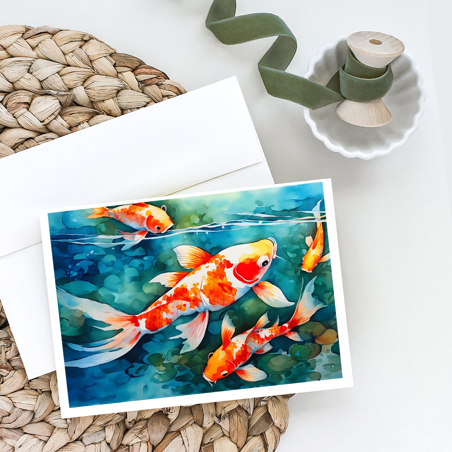Buy this Koi Fish Greeting Cards Pack of 8