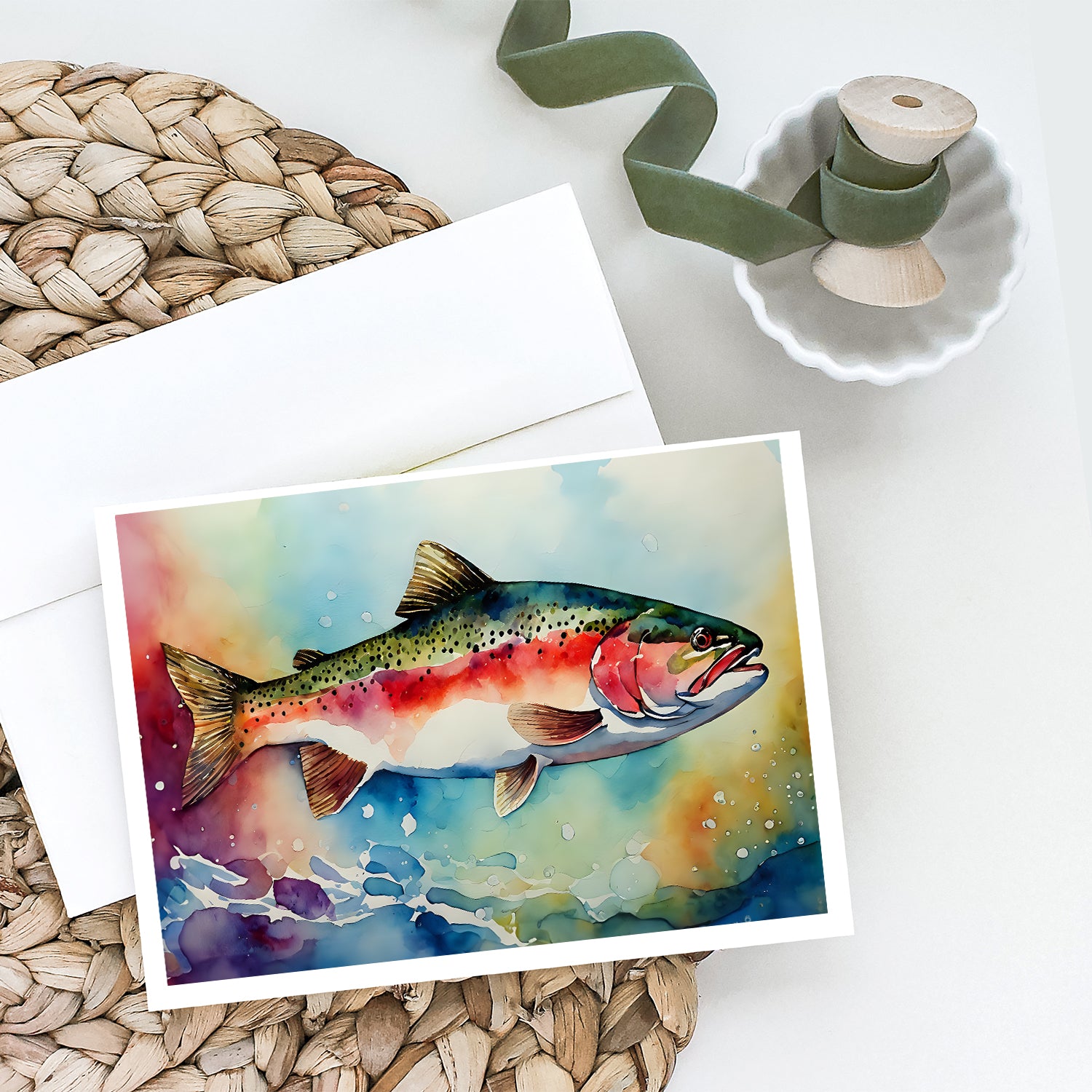 Rainbow Trout Greeting Cards Pack of 8