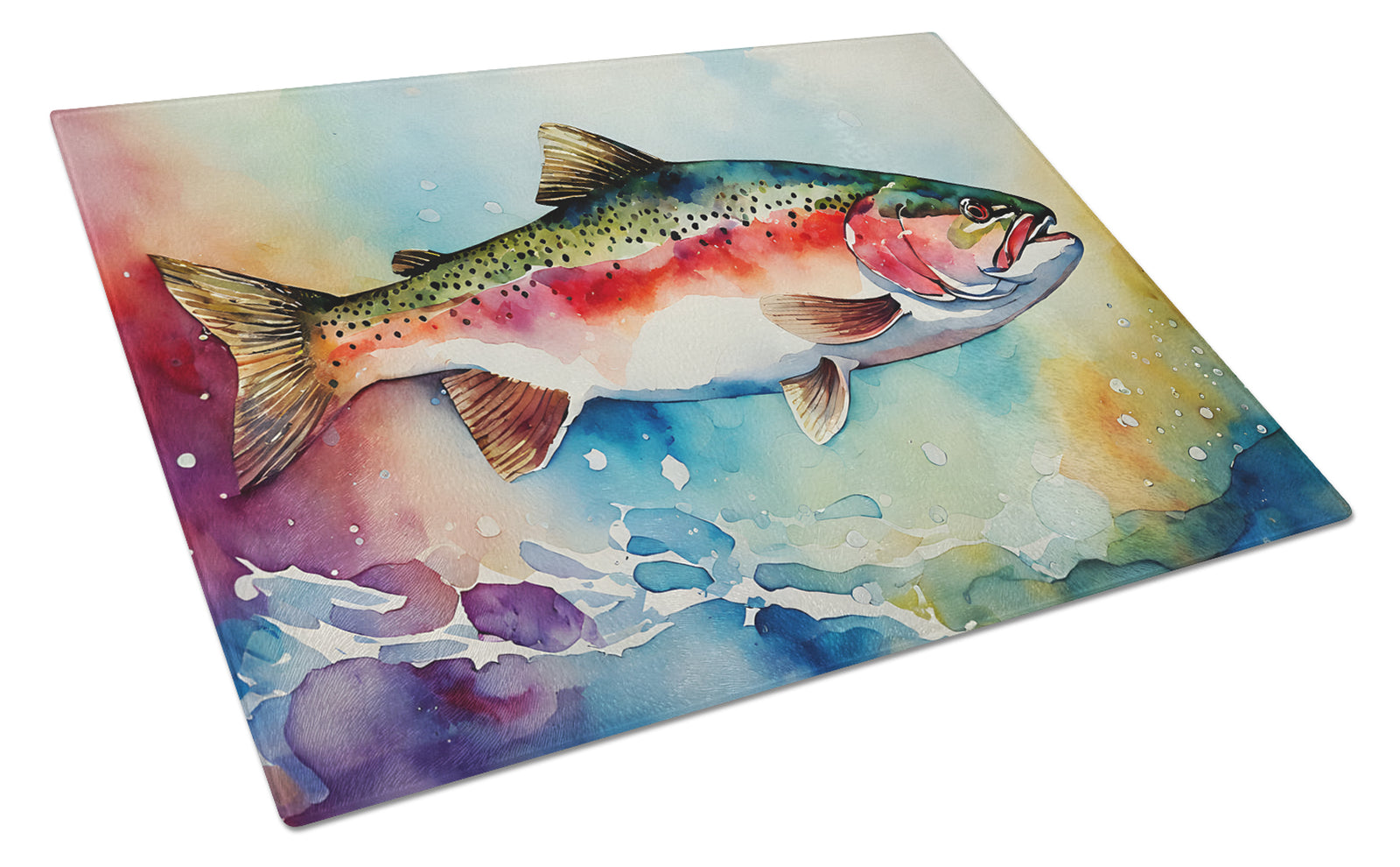 Buy this Rainbow Trout Glass Cutting Board Large