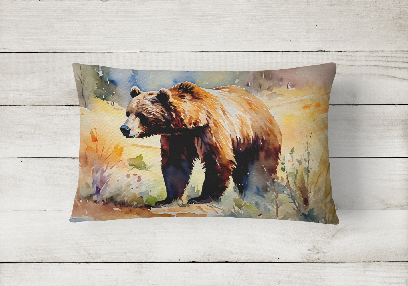 Grizzly Bear Throw Pillow
