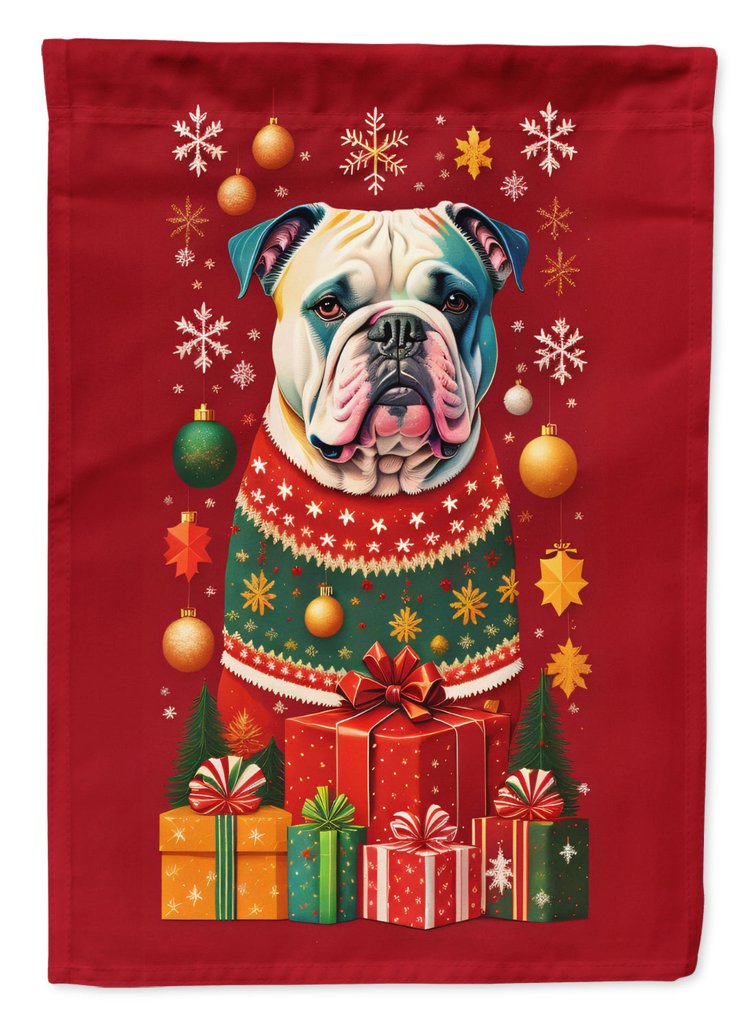 Buy this American Bulldog Holiday Christmas House Flag