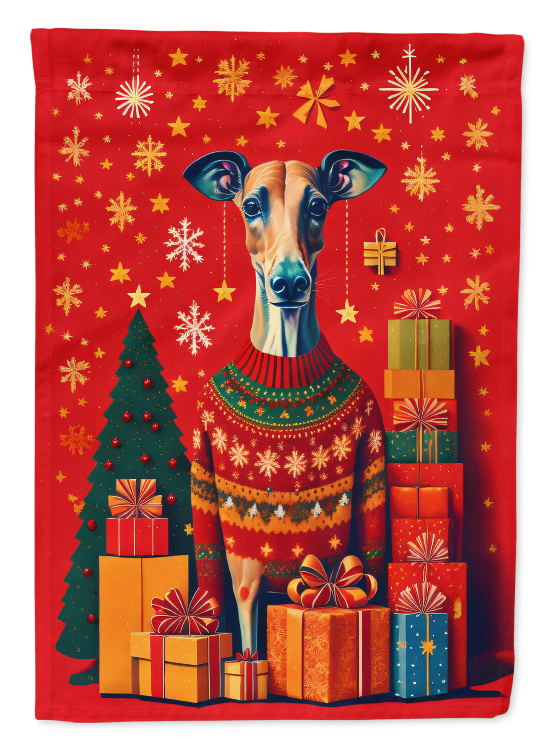 Buy this Greyhound Holiday Christmas House Flag