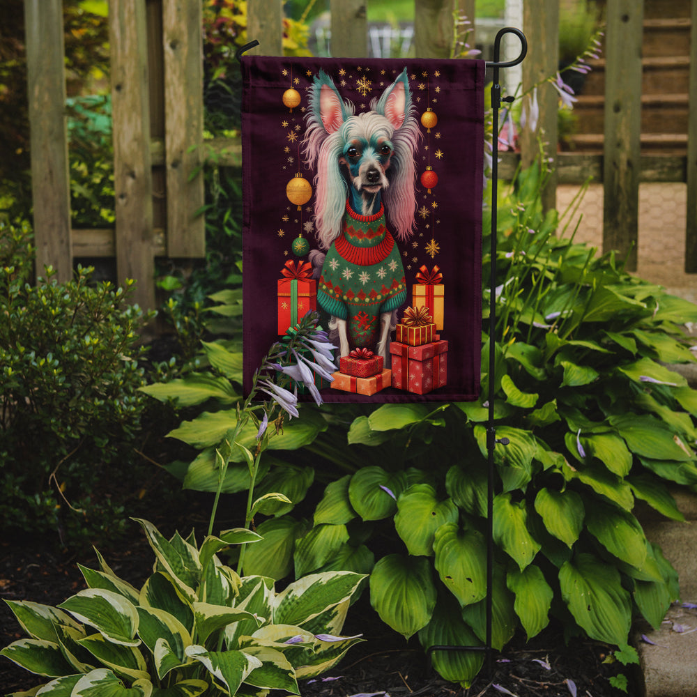 Buy this Chinese Crested Holiday Christmas Garden Flag