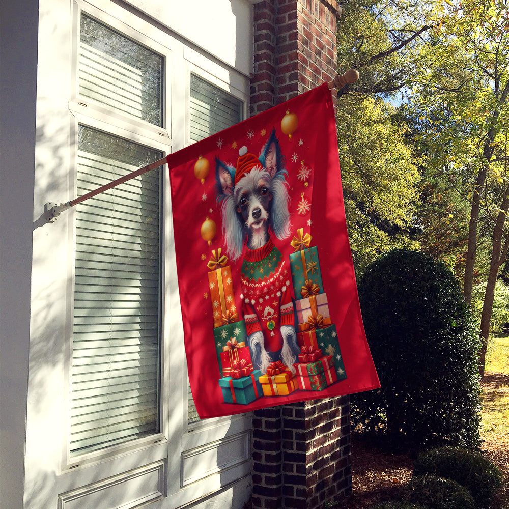 Buy this Chinese Crested Holiday Christmas House Flag
