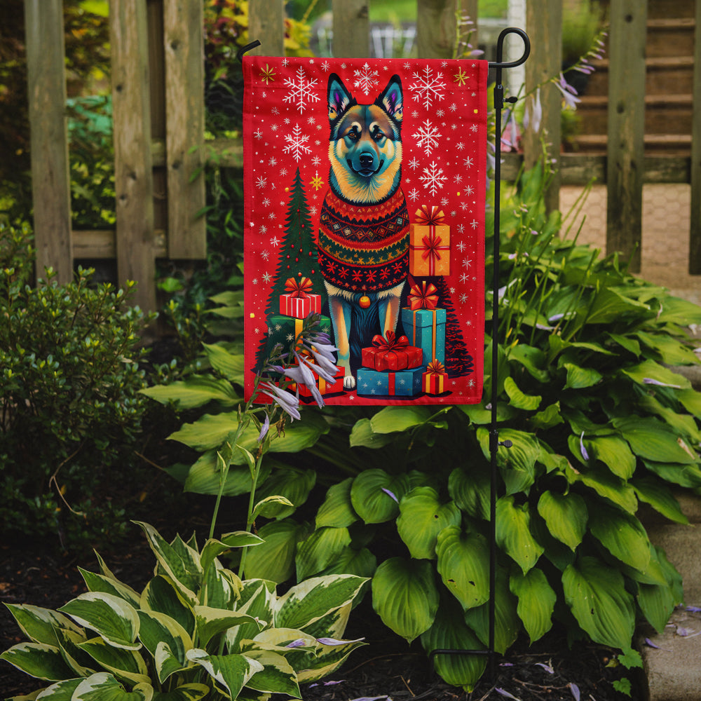Buy this Norwegian Elkhound Holiday Christmas Garden Flag