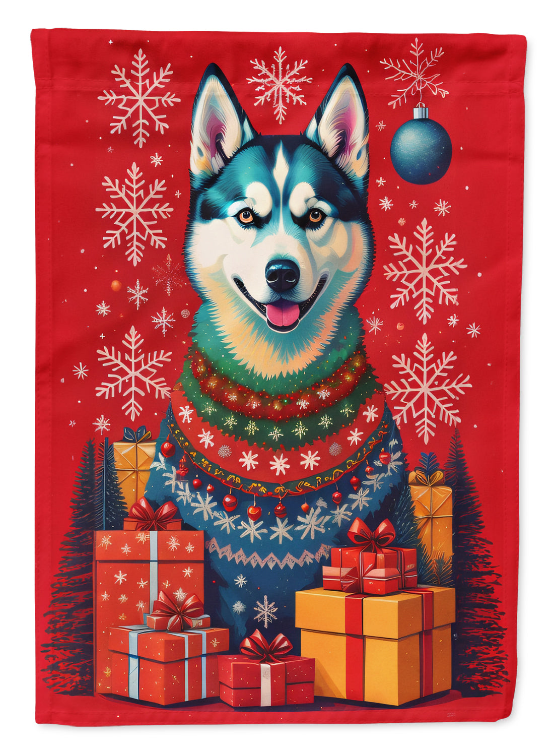Buy this Siberian Husky Holiday Christmas House Flag