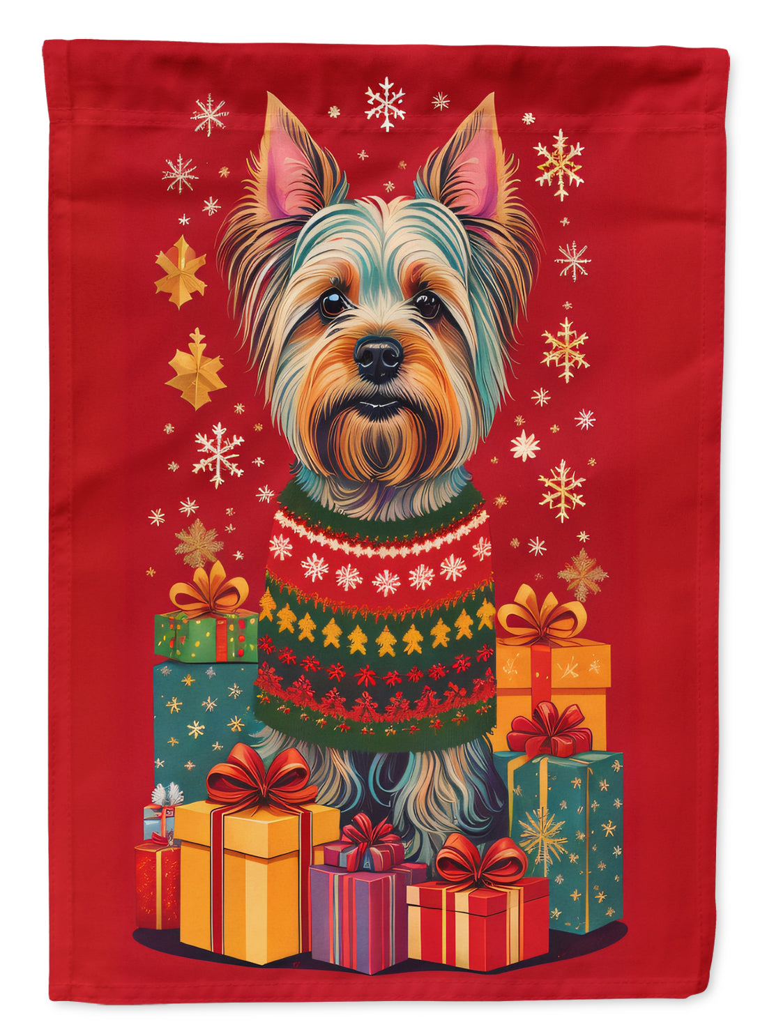 Buy this Silky Terrier Holiday Christmas House Flag