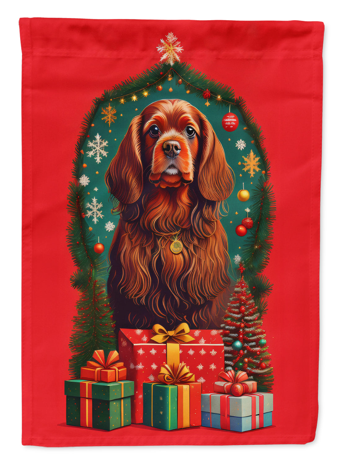 Buy this Sussex Spaniel Holiday Christmas House Flag