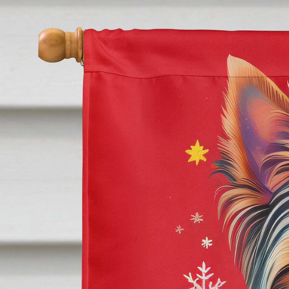 Yorkshire Terrier Holiday Christmas House Flag