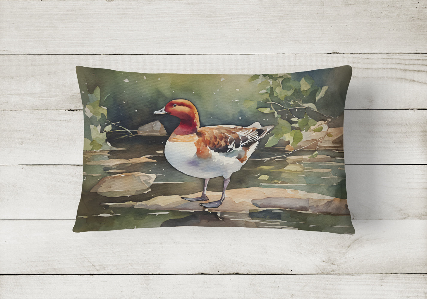 Redhead Duck Throw Pillow