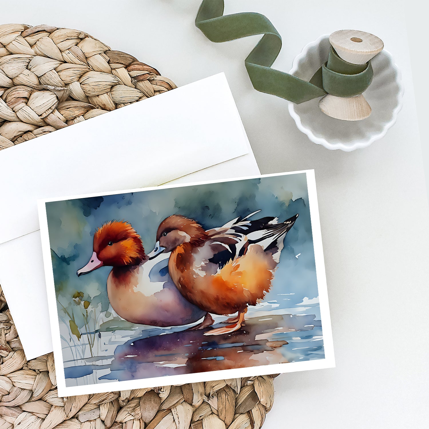 Redhead Duck Greeting Cards Pack of 8