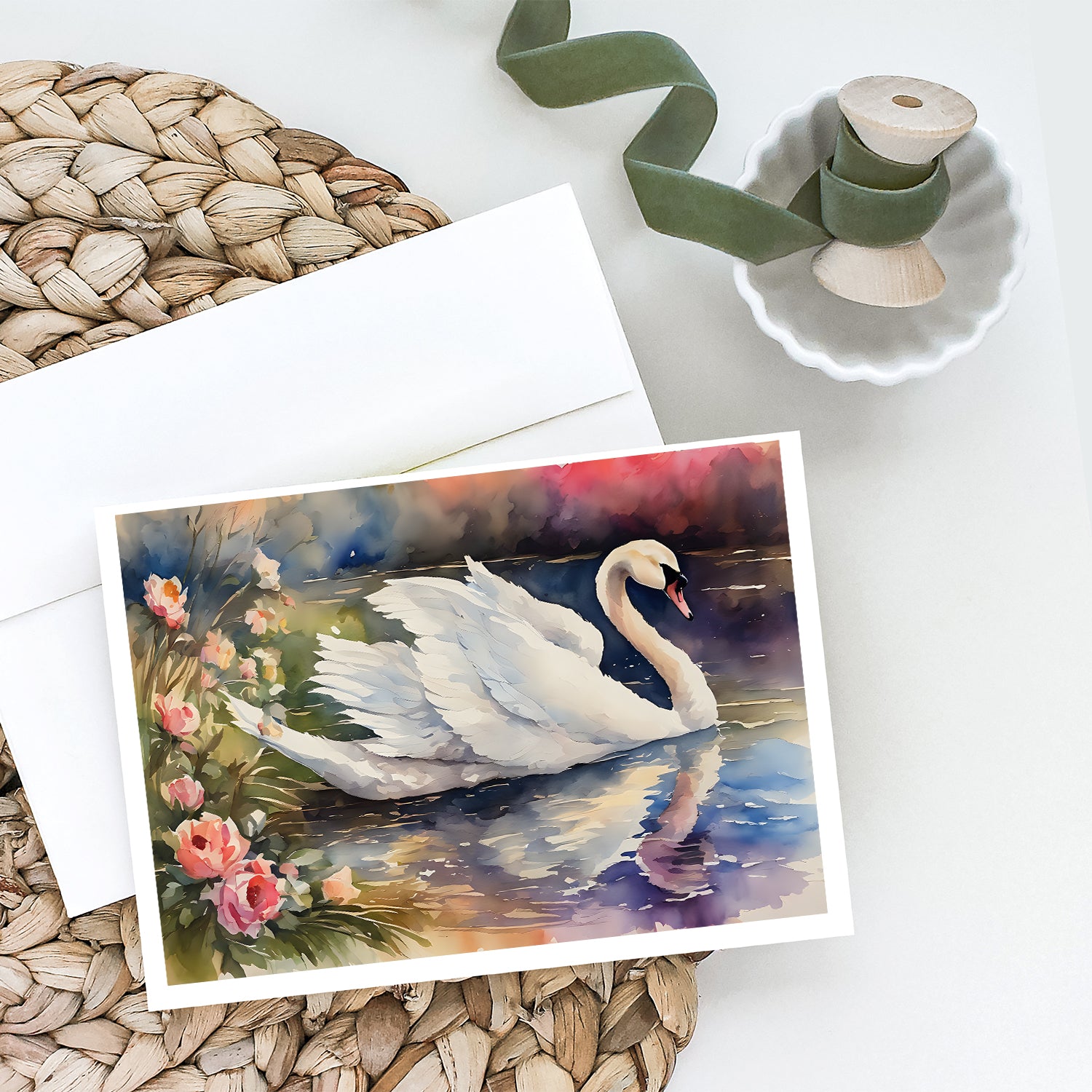 Swan Greeting Cards Pack of 8
