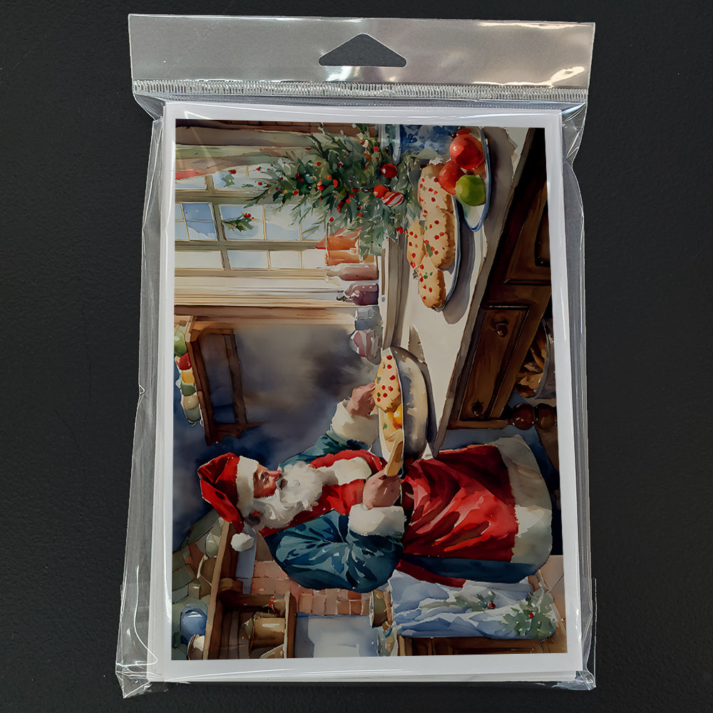 Cookies with Santa Claus Babbo Natale Greeting Cards Pack of 8