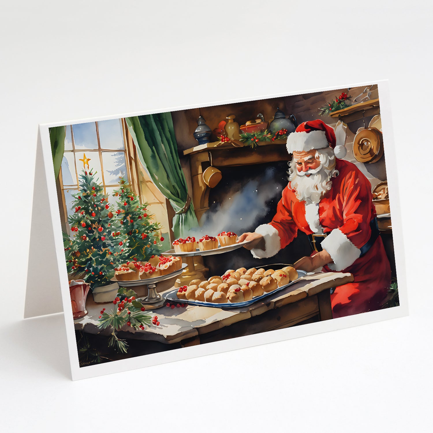 Buy this Cookies with Santa Claus Greeting Cards Pack of 8