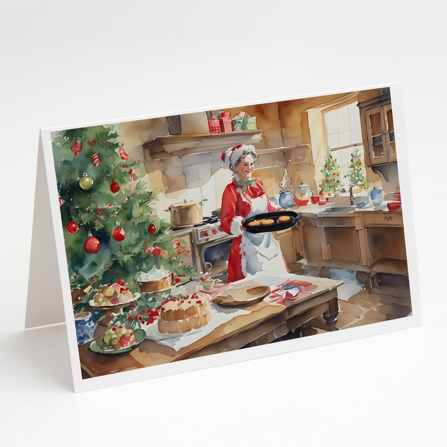 Buy this Cookies with Santa Claus Mrs. Claus Greeting Cards Pack of 8