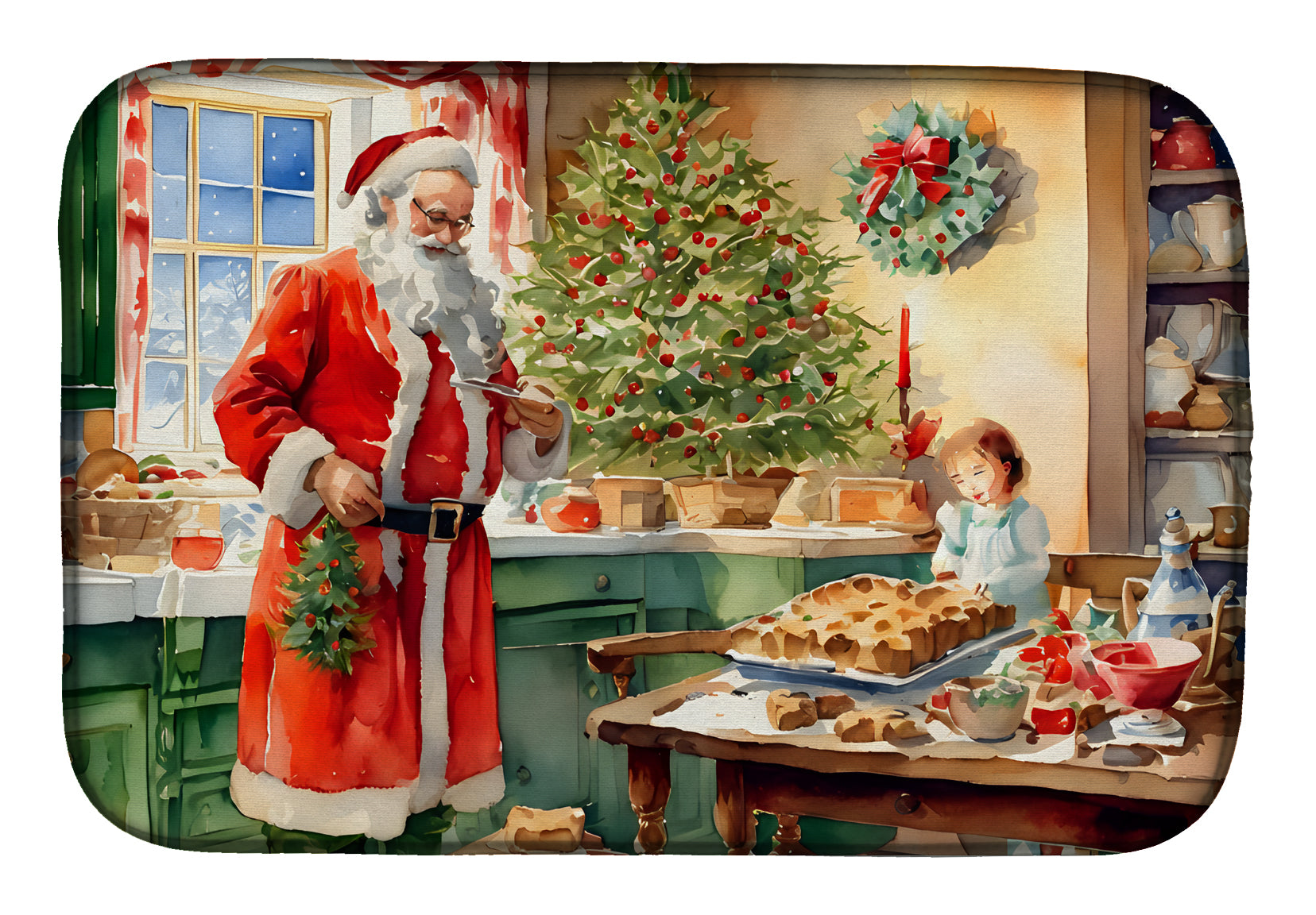 Buy this Cookies with Santa Claus Papa Noel Dish Drying Mat