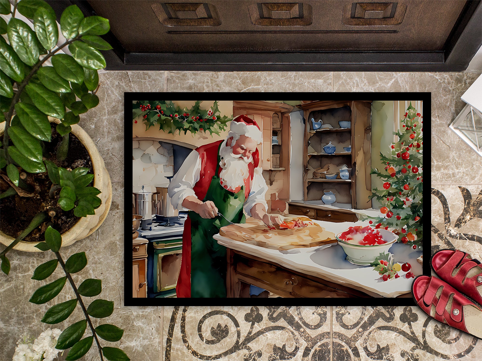 Cookies with Santa Claus Doormat