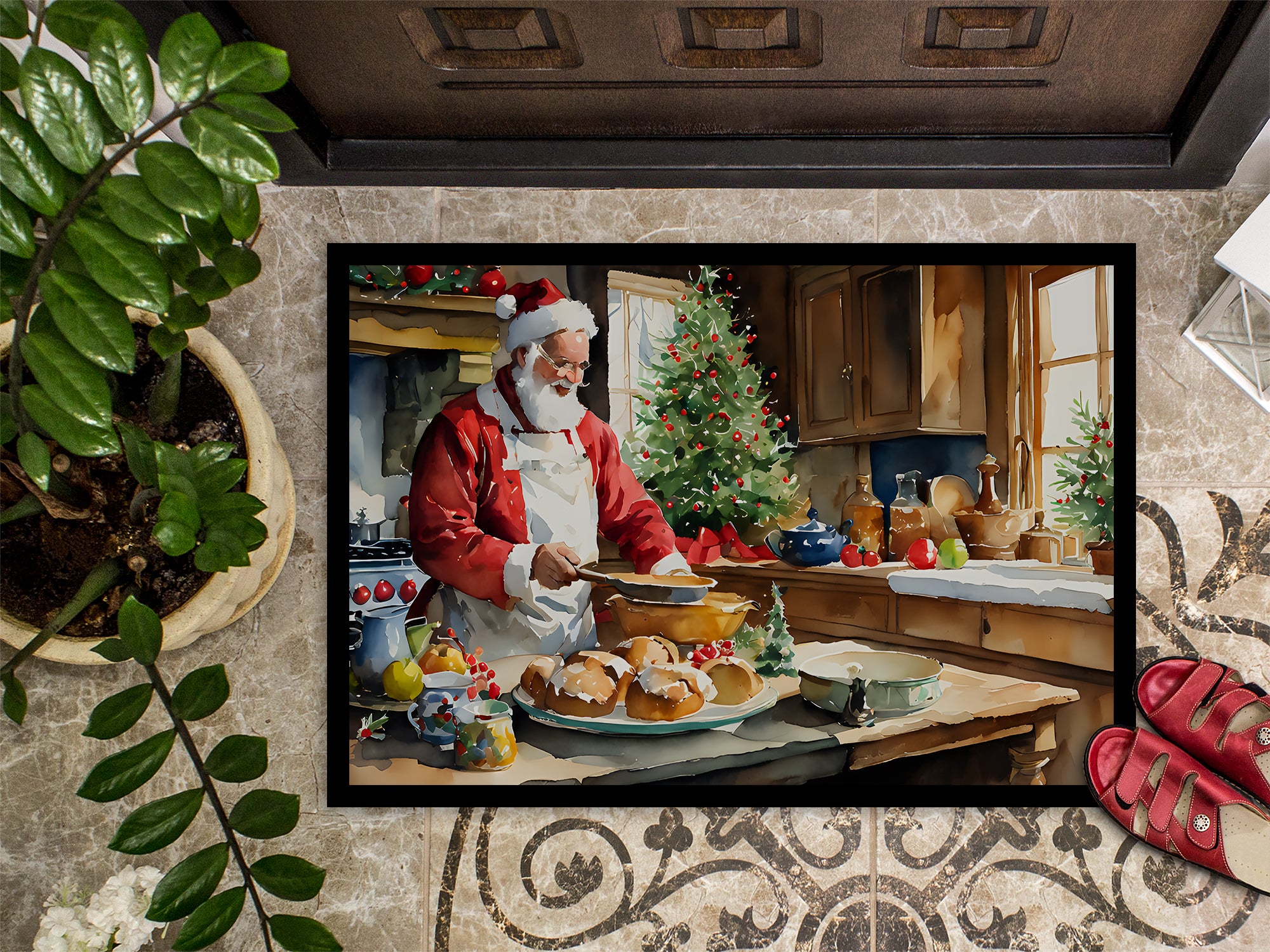 Cookies with Santa Claus Weihnachtsmann Doormat