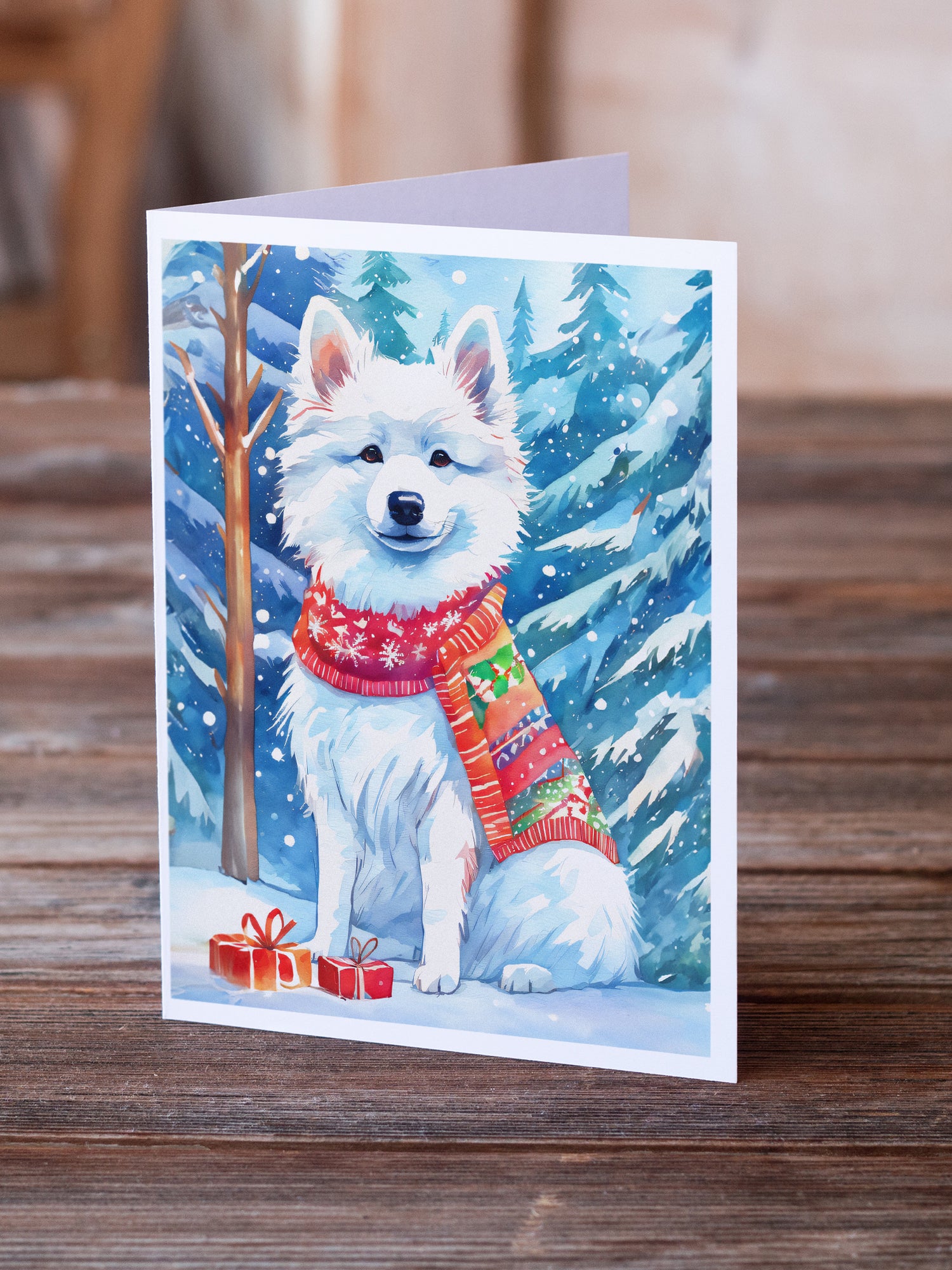 Buy this American Eskimo Christmas Greeting Cards Pack of 8