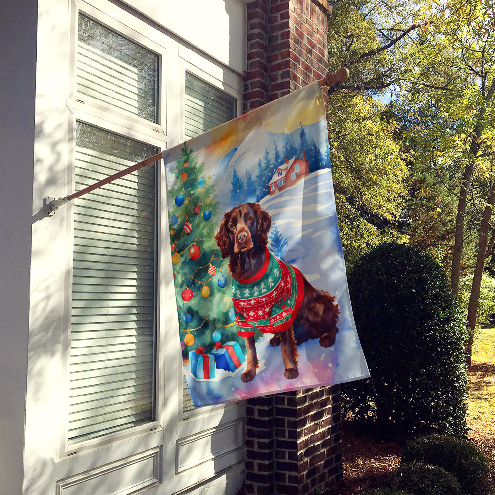 Buy this American Water Spaniel Christmas House Flag