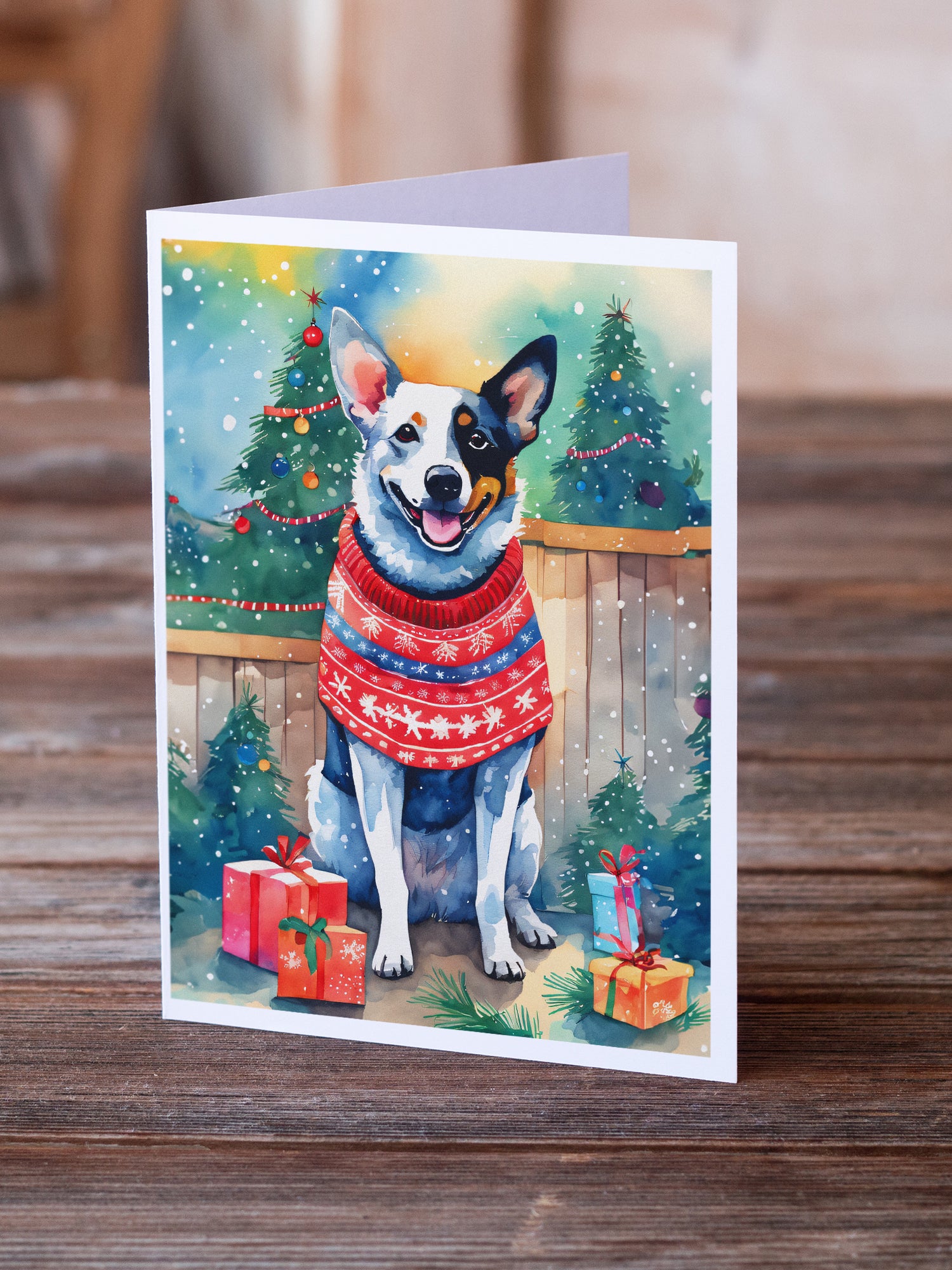 Buy this Australian Cattle Dog Christmas Greeting Cards Pack of 8