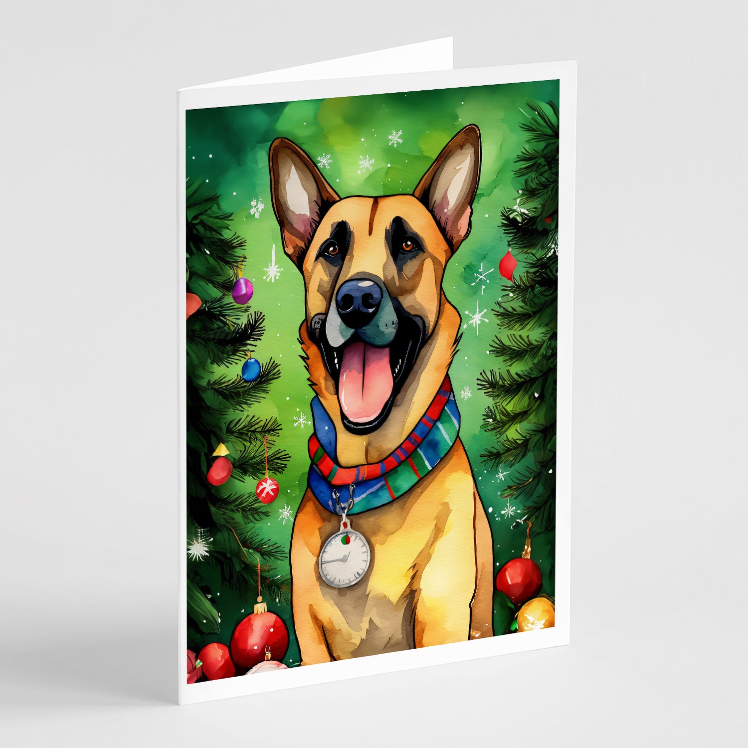 Buy this Belgian Malinois Christmas Greeting Cards Pack of 8