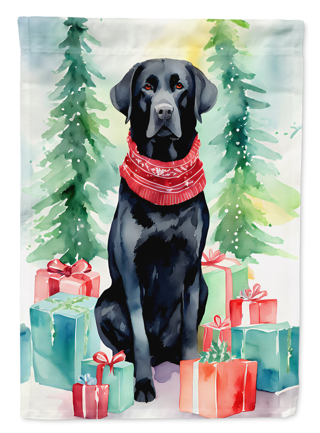 Buy this Black Labrador Retriever Christmas House Flag