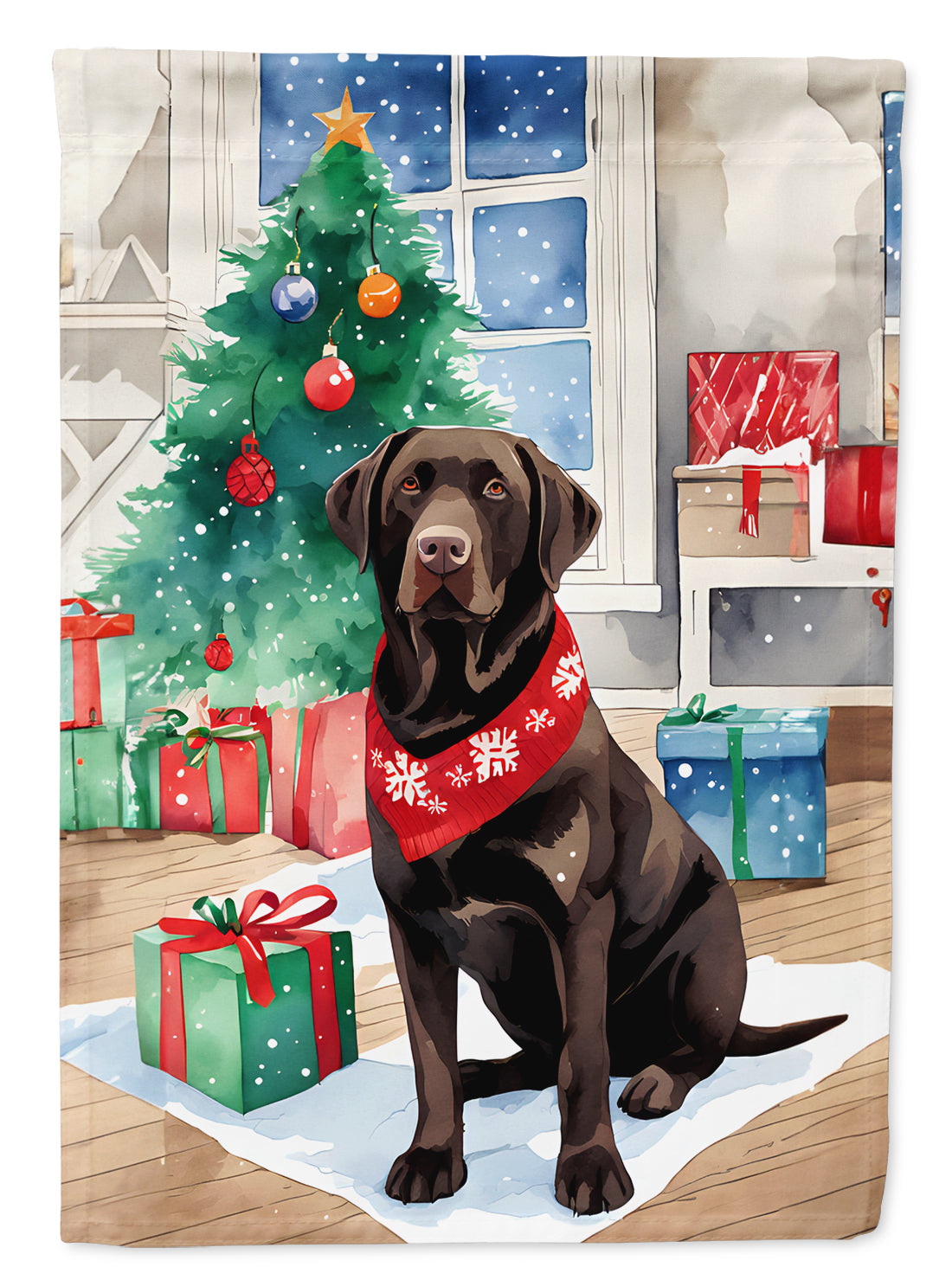 Buy this Chocolate Labrador Retriever Christmas House Flag