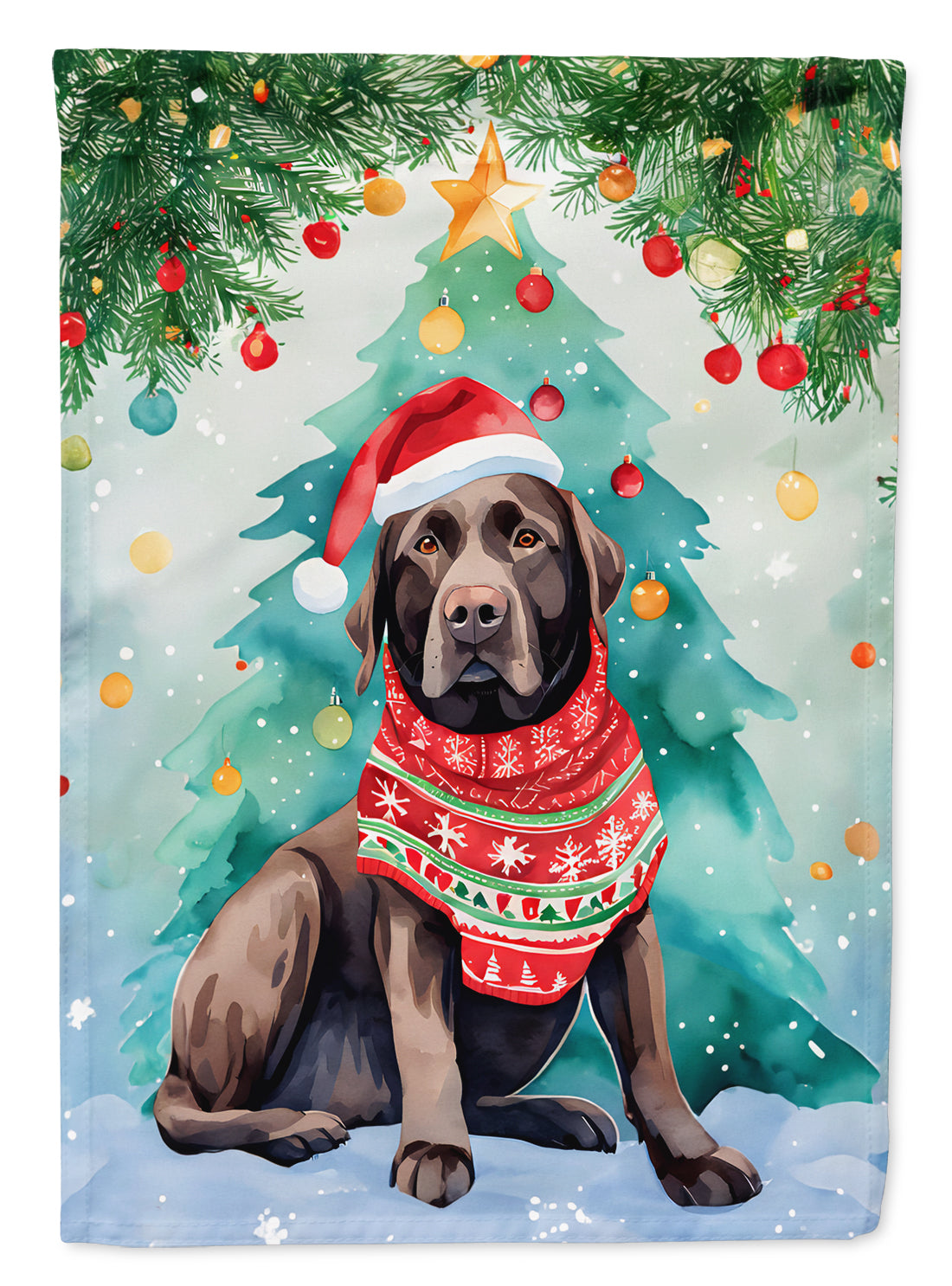 Buy this Chocolate Labrador Retriever Christmas House Flag