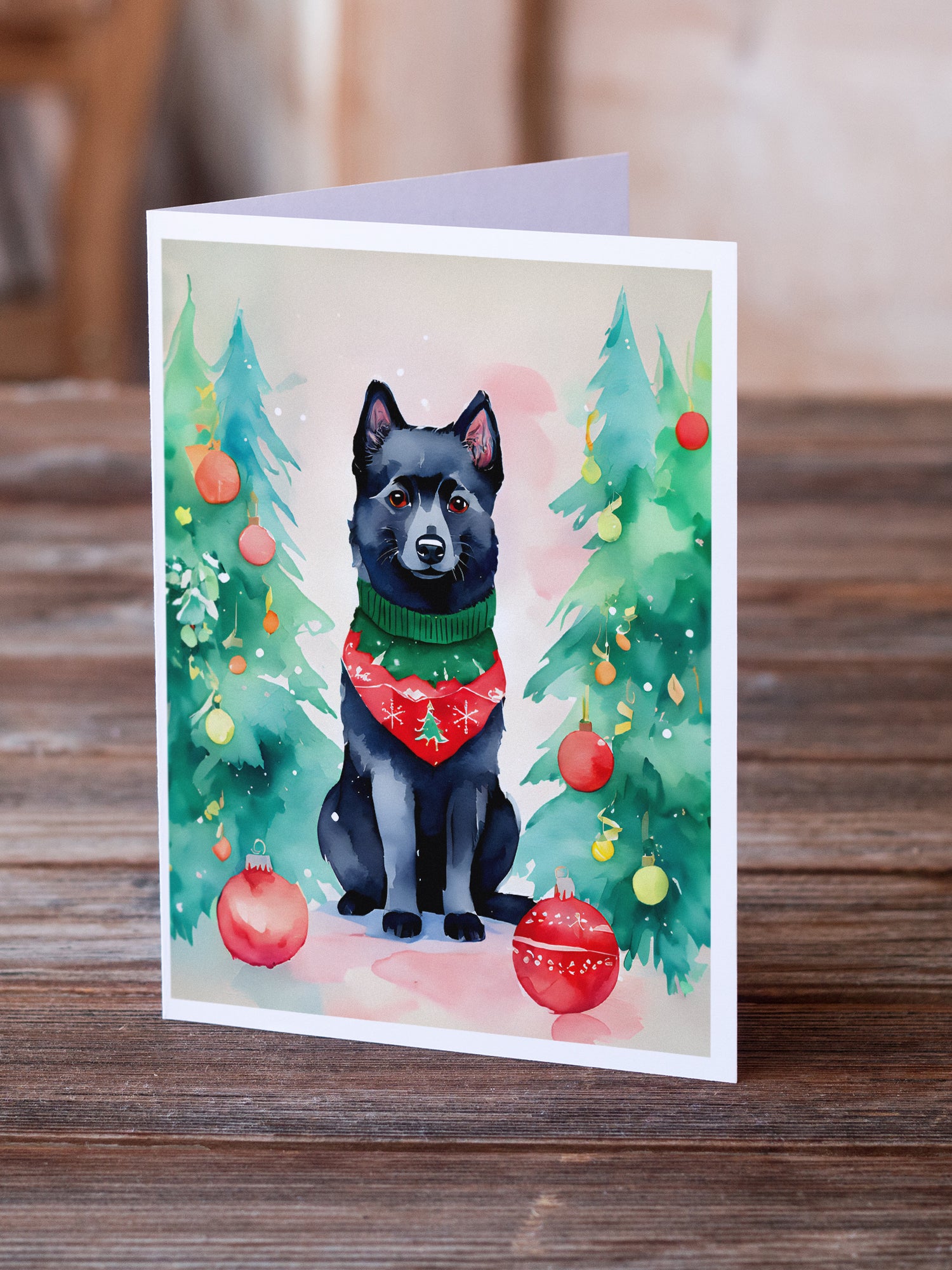 Buy this Schipperke Christmas Greeting Cards Pack of 8