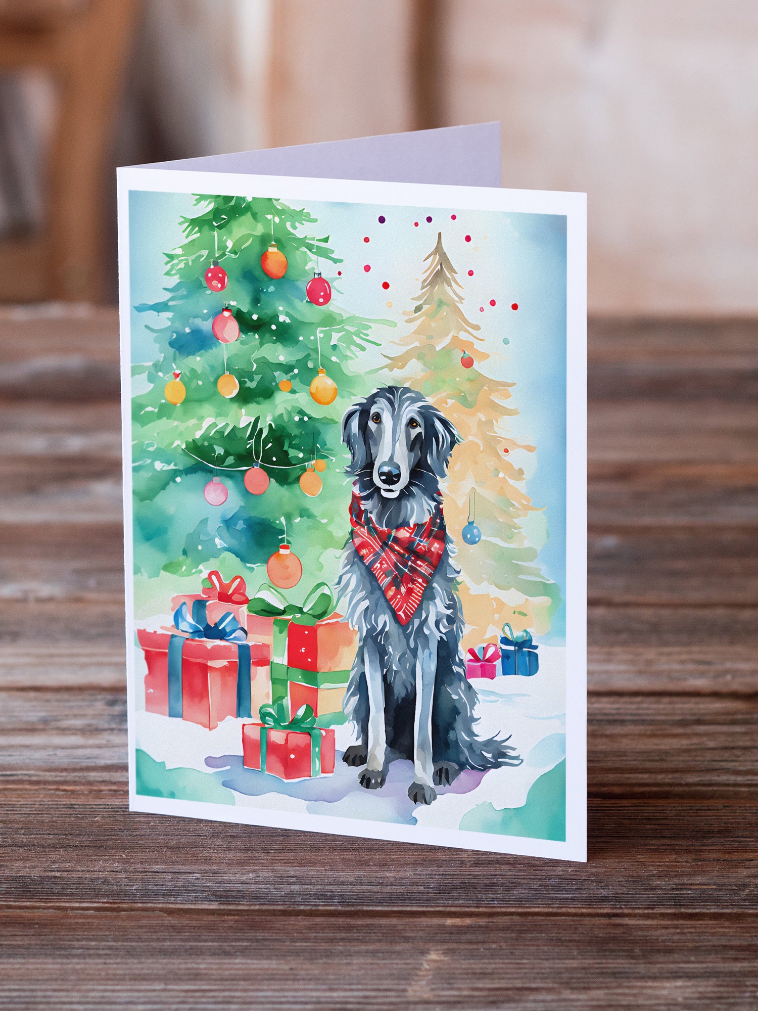 Buy this Scottish Deerhound Christmas Greeting Cards Pack of 8