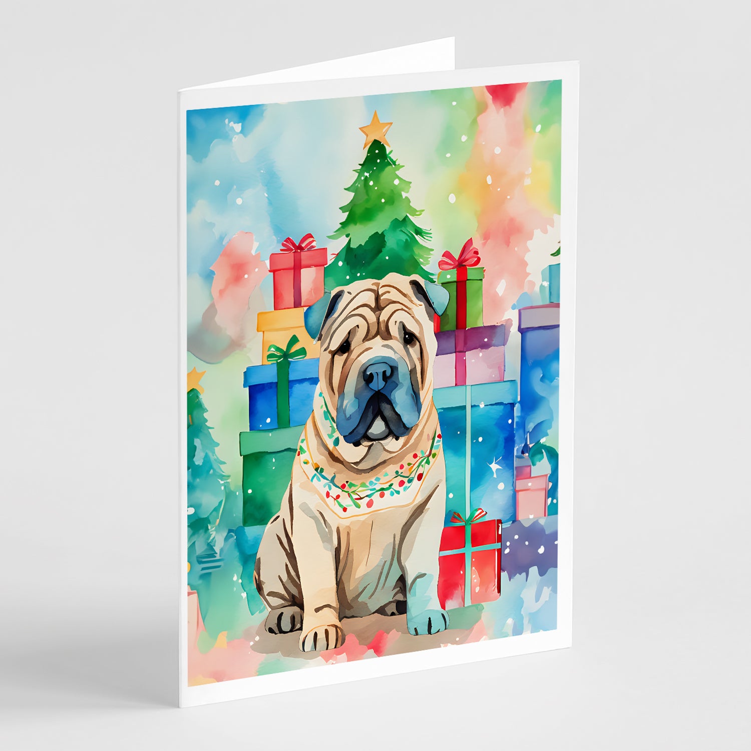 Buy this Shar Pei Christmas Greeting Cards Pack of 8