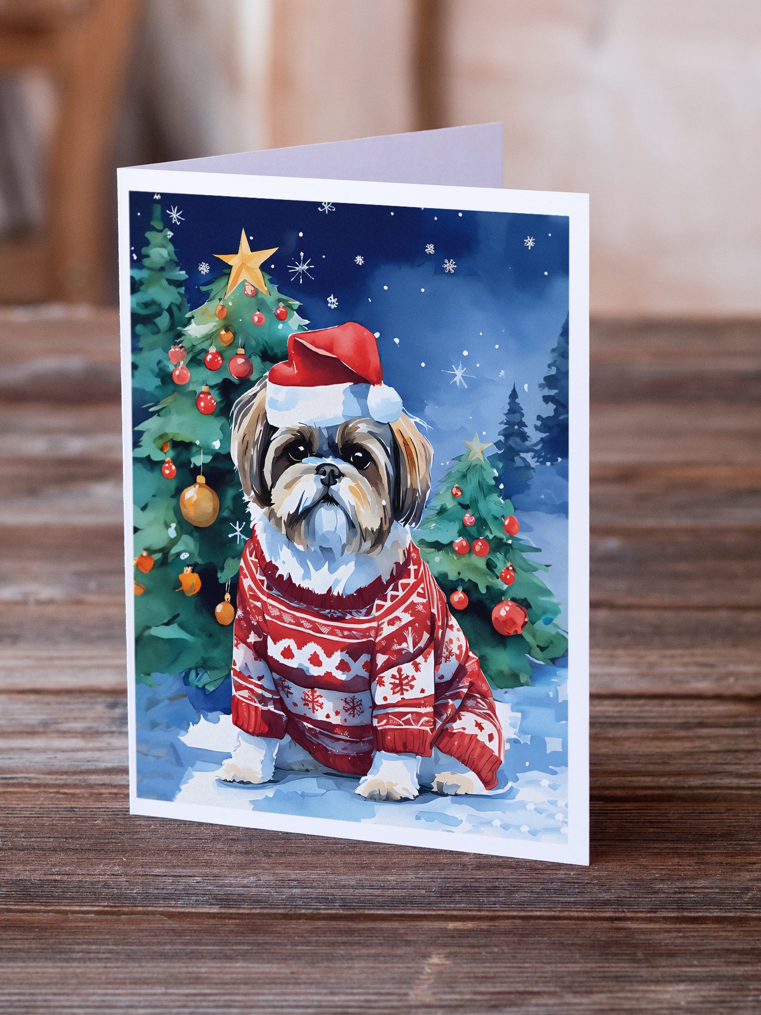 Buy this Shih Tzu Christmas Greeting Cards Pack of 8