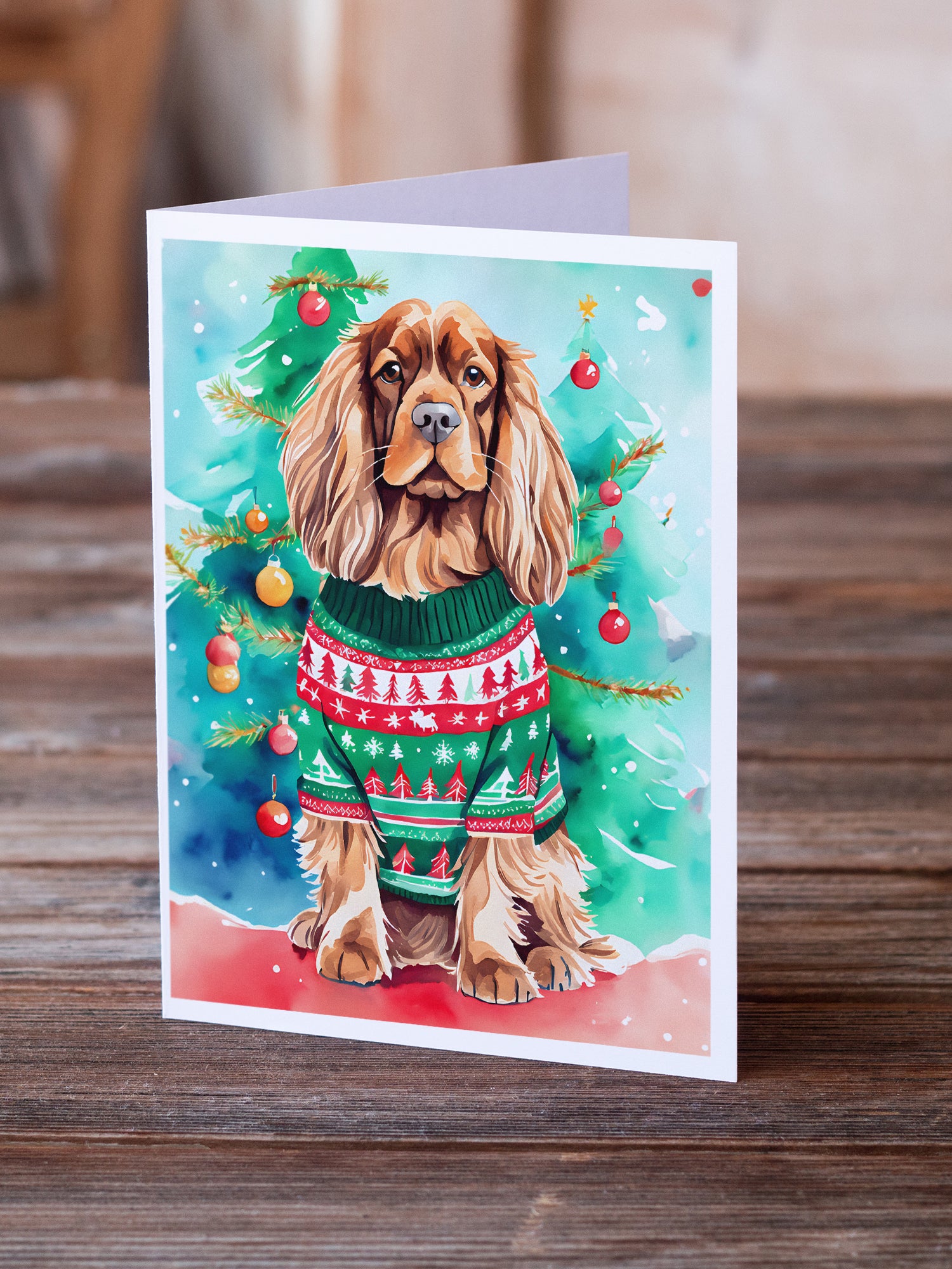 Sussex Spaniel Christmas Greeting Cards Pack of 8
