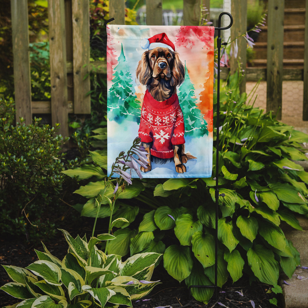 Buy this Sussex Spaniel Christmas Garden Flag