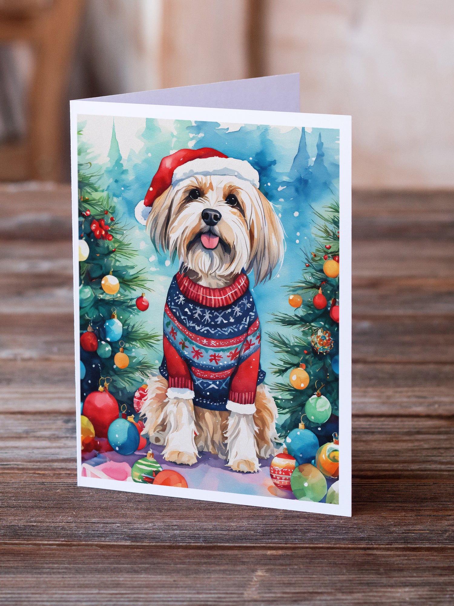 Tibetan Terrier Christmas Greeting Cards Pack of 8