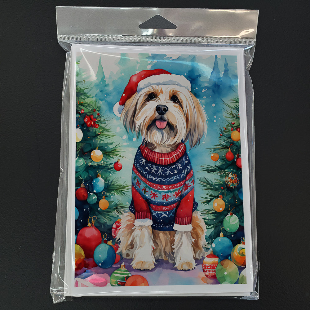 Tibetan Terrier Christmas Greeting Cards Pack of 8