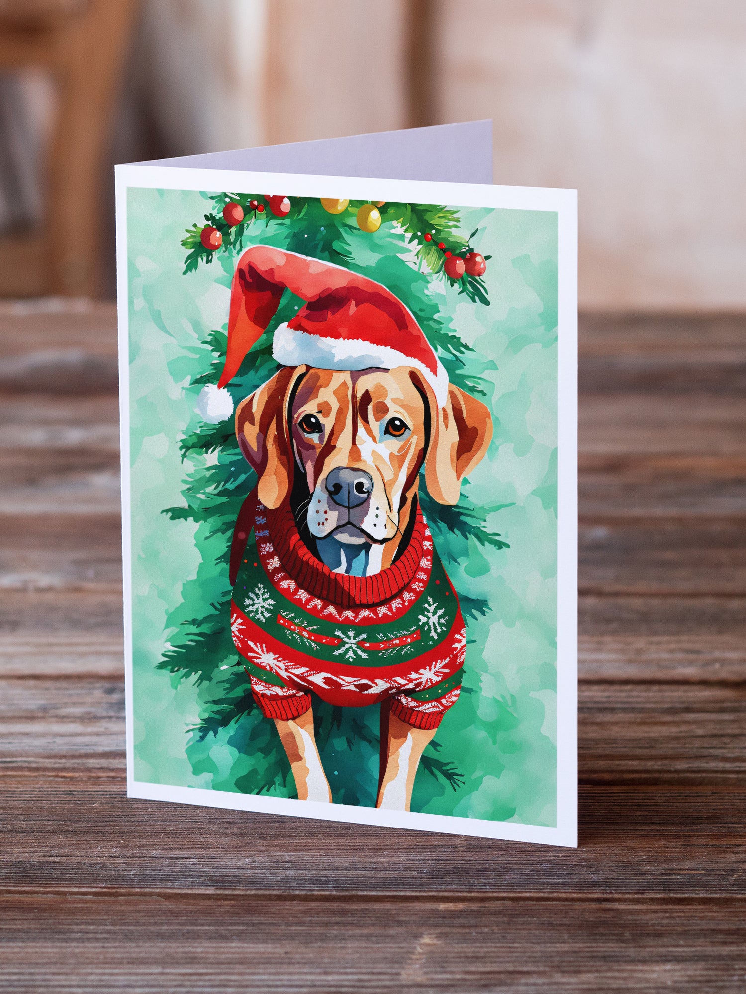 Vizsla Christmas Greeting Cards Pack of 8