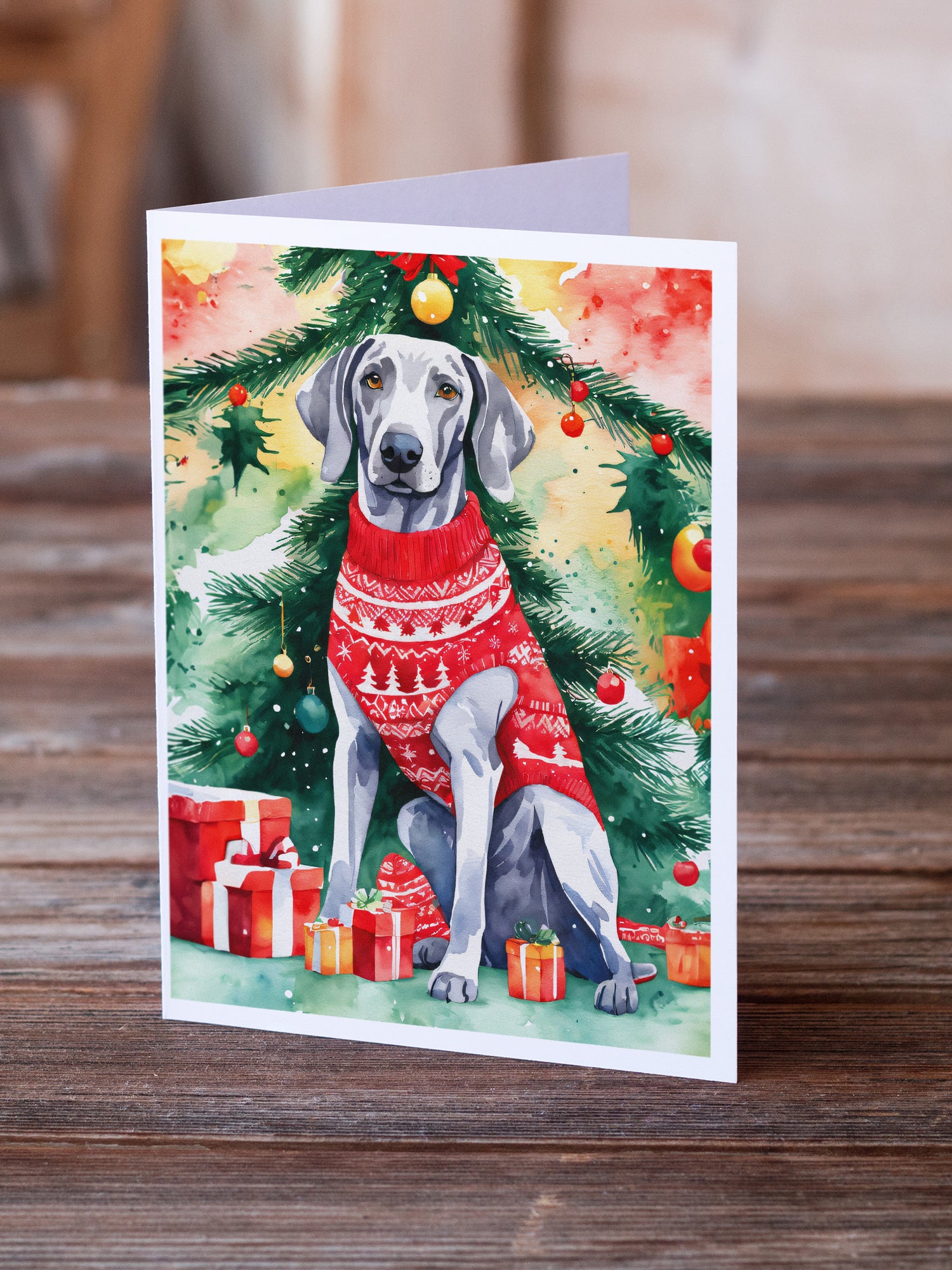 Buy this Weimaraner Christmas Greeting Cards Pack of 8