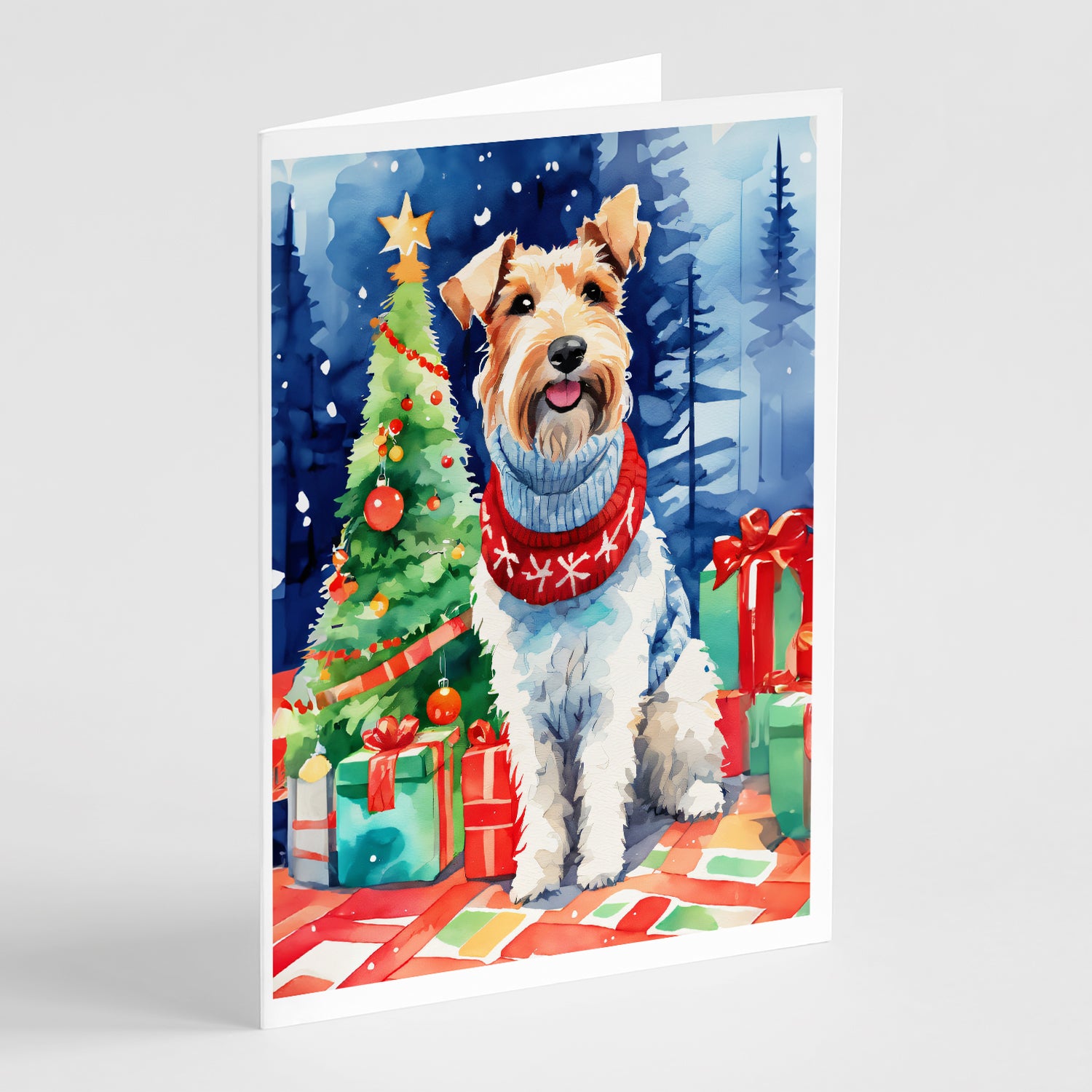 Buy this Wire Fox Terrier Christmas Greeting Cards Pack of 8