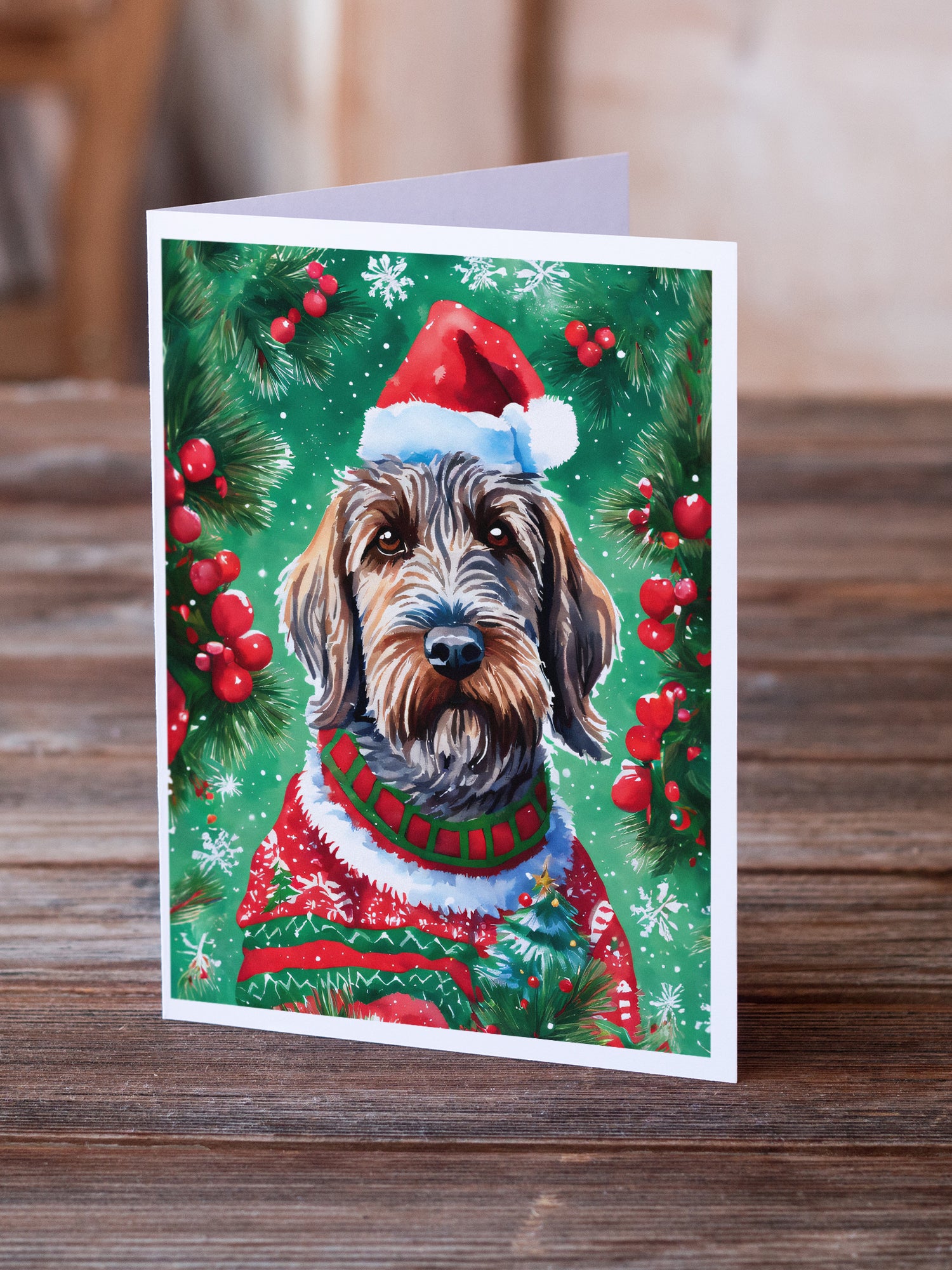 Buy this Wirehaired Pointing Griffon Christmas Greeting Cards Pack of 8