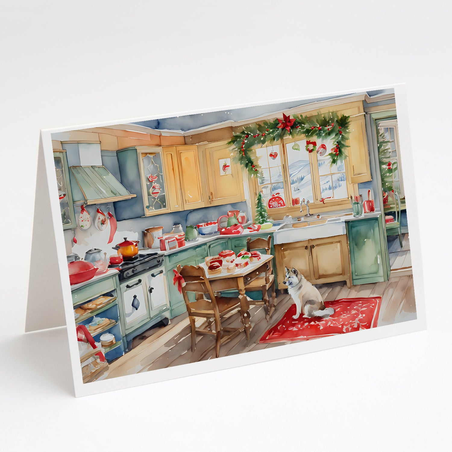 Buy this Alaskan Klee Kai Christmas Cookies Greeting Cards Pack of 8