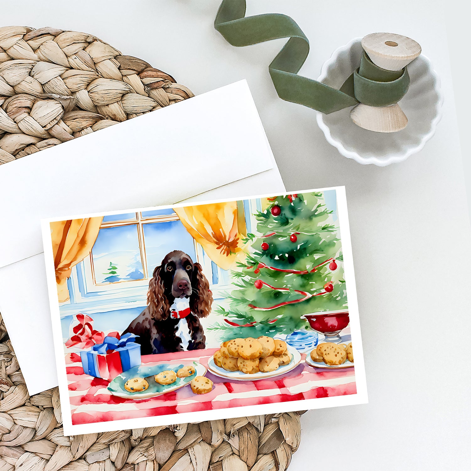 Buy this American Water Spaniel Christmas Cookies Greeting Cards Pack of 8