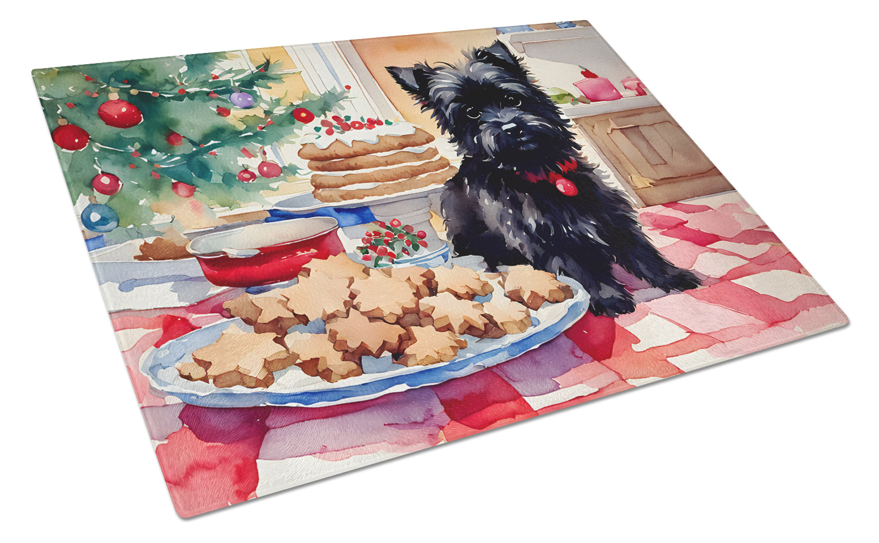 Buy this Cairn Terrier Christmas Cookies Glass Cutting Board