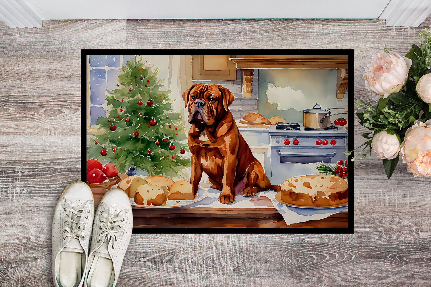 Buy this Dogue de Bordeaux Christmas Cookies Doormat