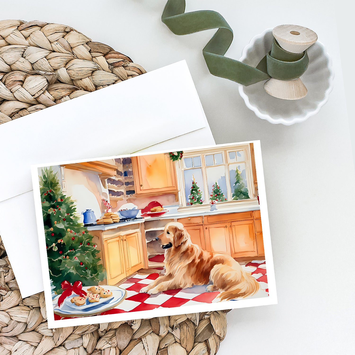 Buy this Golden Retriever Christmas Cookies Greeting Cards Pack of 8